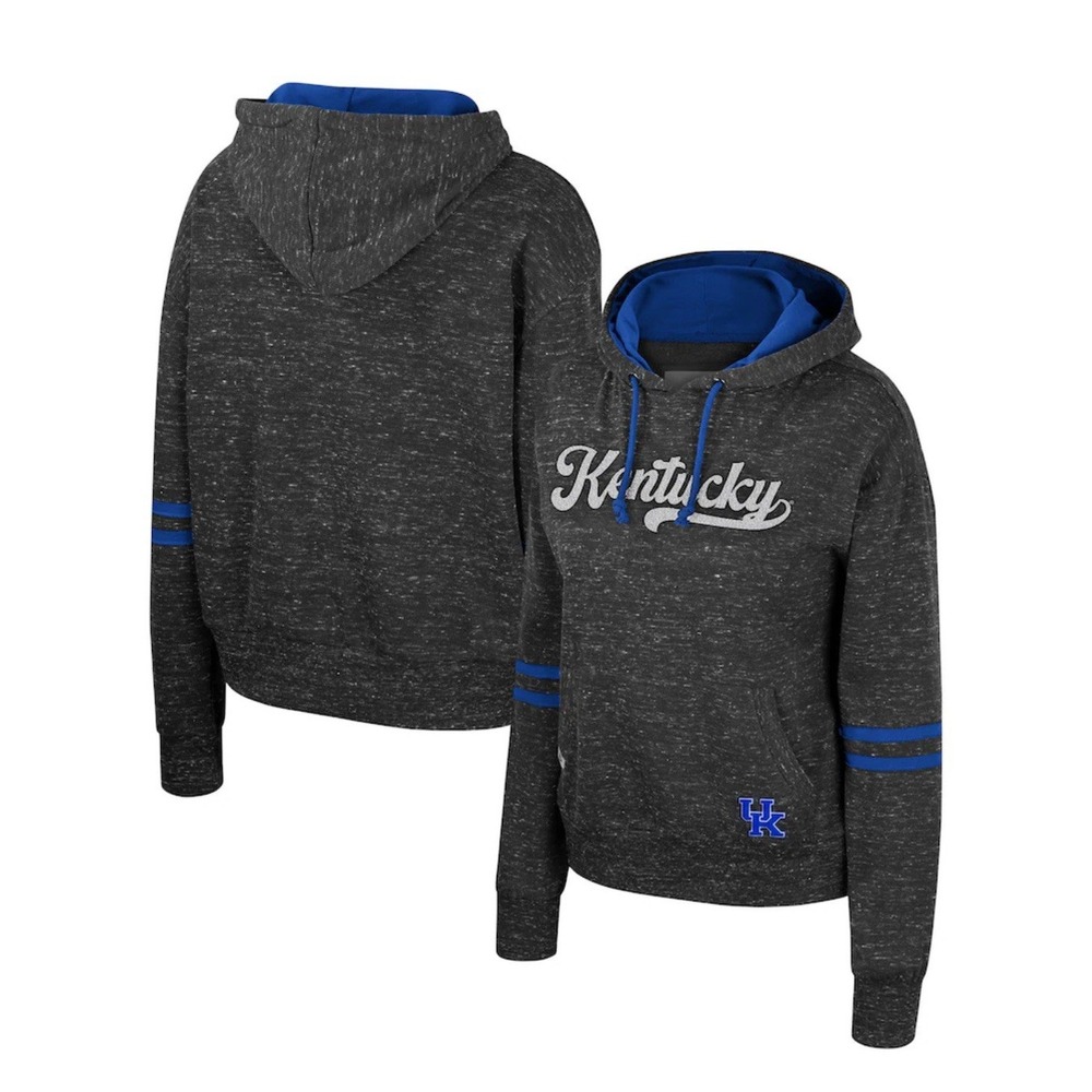 Women's Colosseum Charcoal Kentucky Wildcats Catherine‎ Speckle Pullover Hoodie